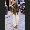 Stylowa kurtka puchowa khaki & jeans